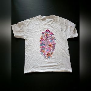 Nwot white skeleton mushrooms tee